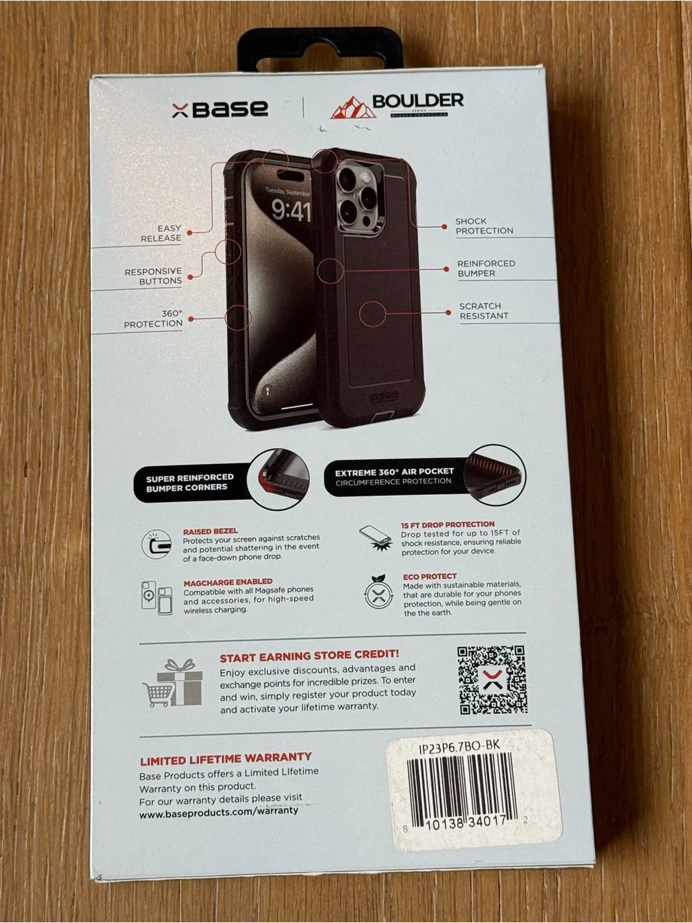 New xBase Boulder Rugged Protection Case for iPhone 15 Pro Max 6.7 Black case
